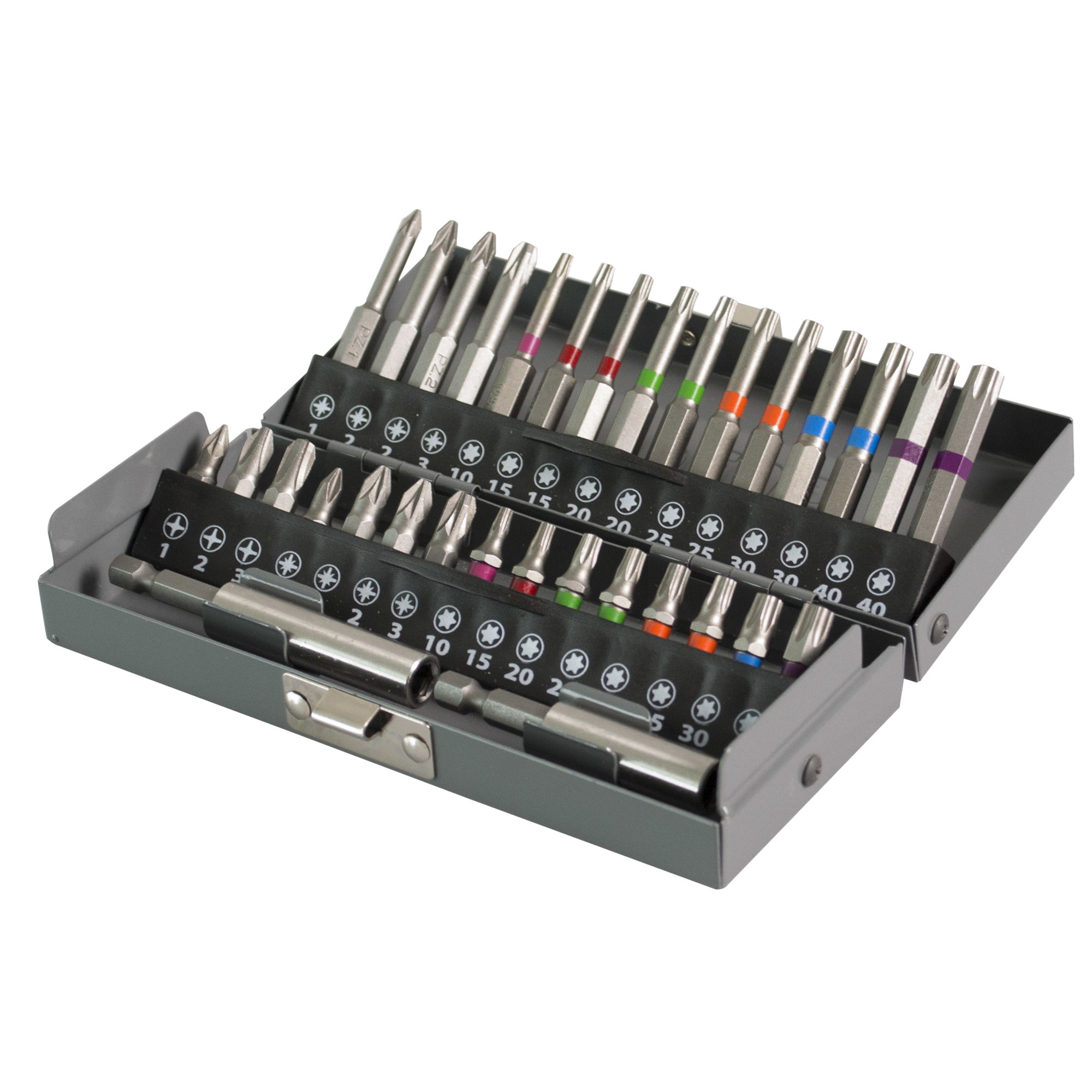 DYNAPLUS BITSET PROF 32-DELIG DYNA KLEURBANDJES  METALEN BOX