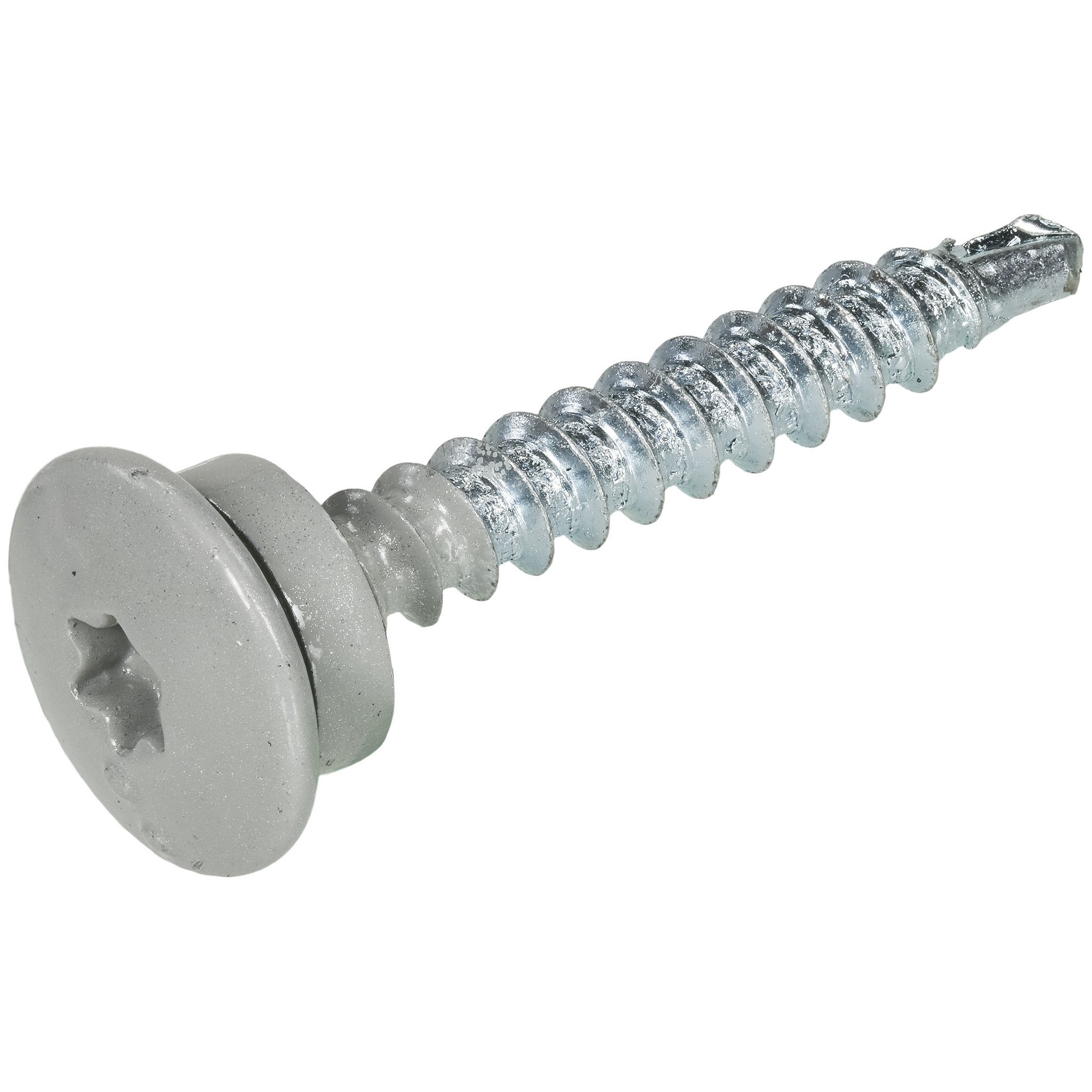 DAK&GEVEL DAKPANPROFIELSCHROEF BP-1 VZ LBK TX-25 BLANK ALUMINIUM RAL9006 4.8X35   (50)