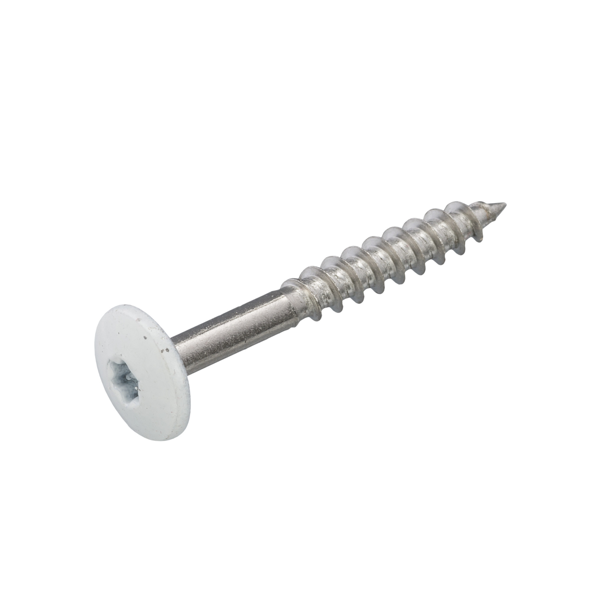 DAK&GEVEL KLEURKOPSCHROEF RVS-A2 WIT RAL9010 4.8X38   (50)