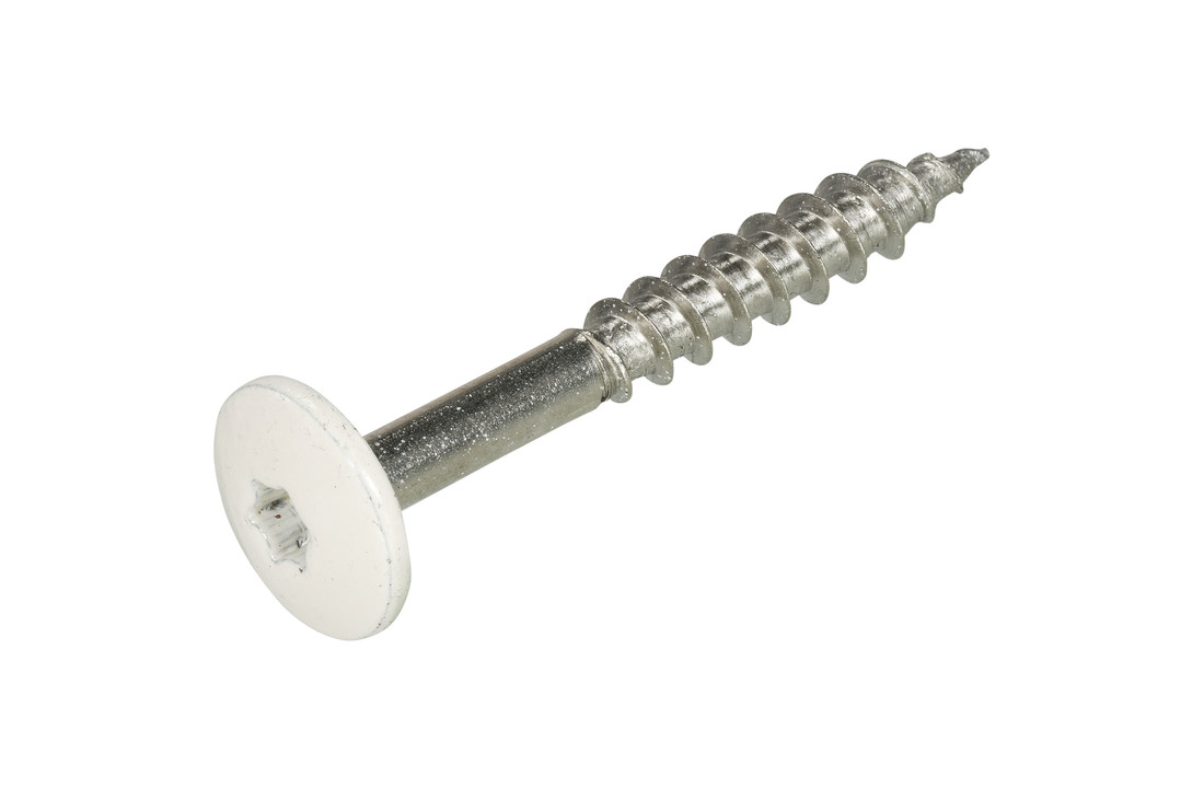 DAK&GEVEL KLEURKOPSCHROEF RVS-A2 CRÈMEWIT RAL9001 4.8X38 (50)