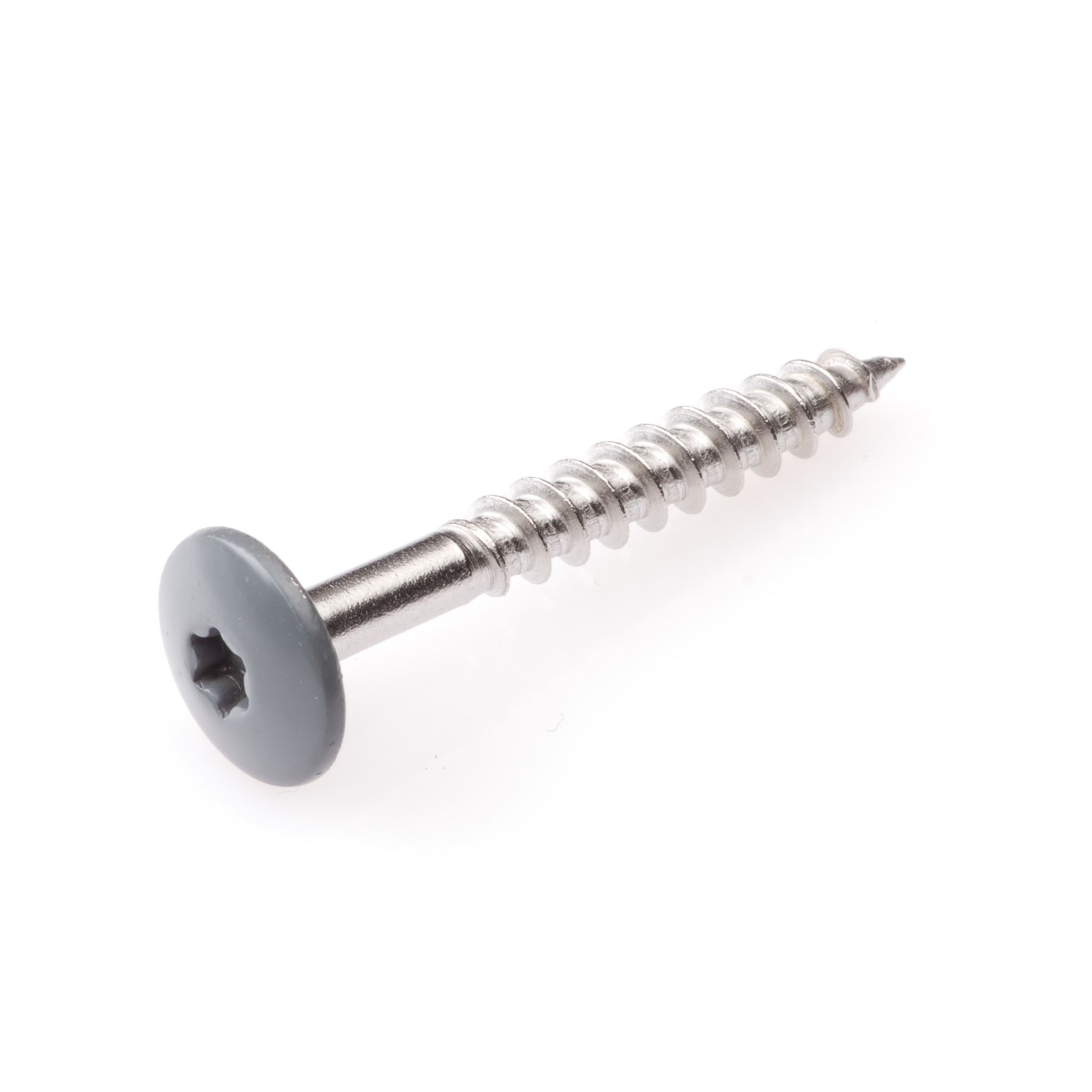 DAK&GEVEL KLEURKOPSCHROEF RVS-A2 GRIJS RAL7012 4.8X38   (50)