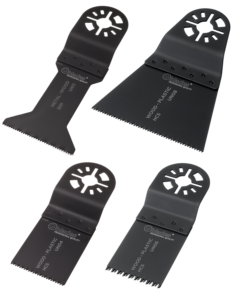 Qblades Set Hout-Metaal standaard set a 4 st.