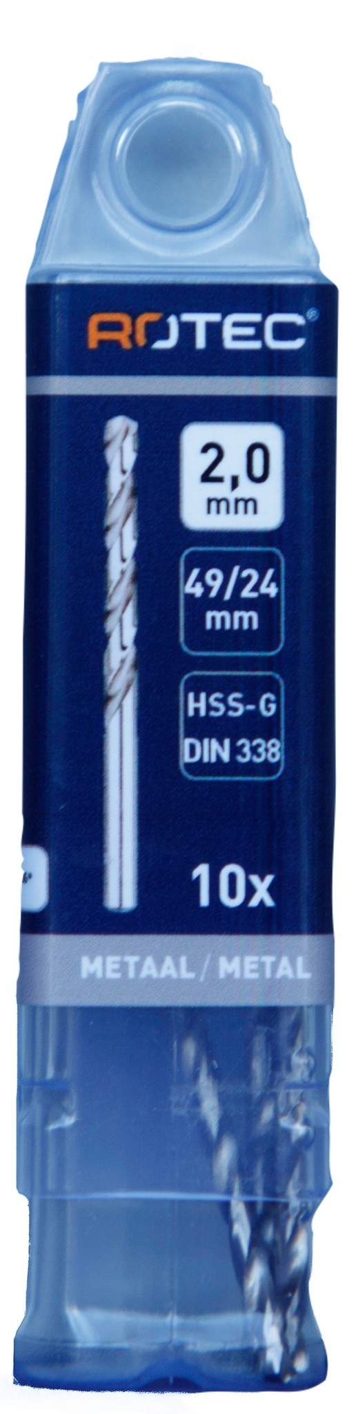 Rotec HSS-G Spiraalboor DIN338 type N  2 mm  10 st.
