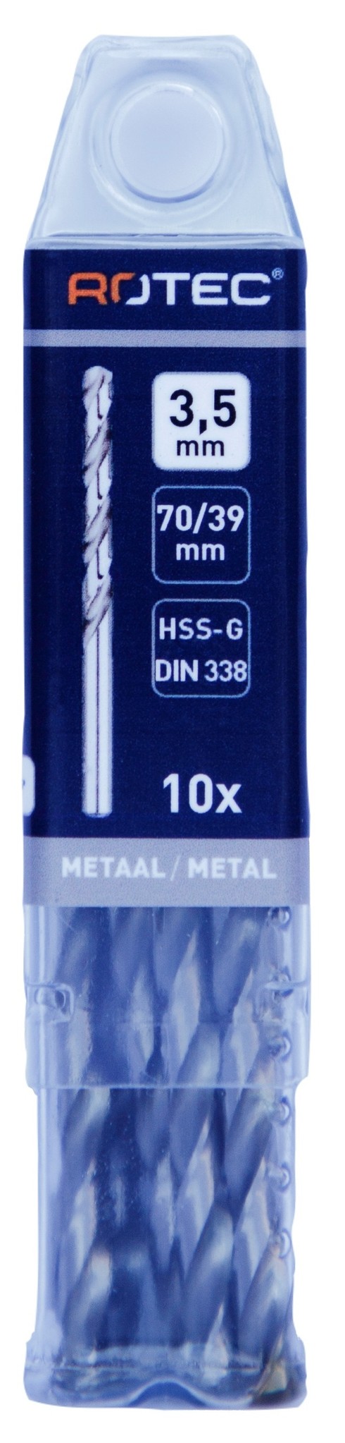 Rotec HSS-G Spiraalboor DIN338 type N  3,5 mm  10 st.