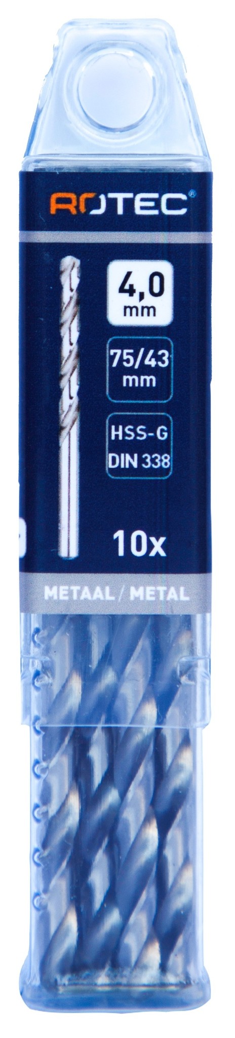 Rotec HSS-G Spiraalboor DIN338 type N  4 mm  10 st.