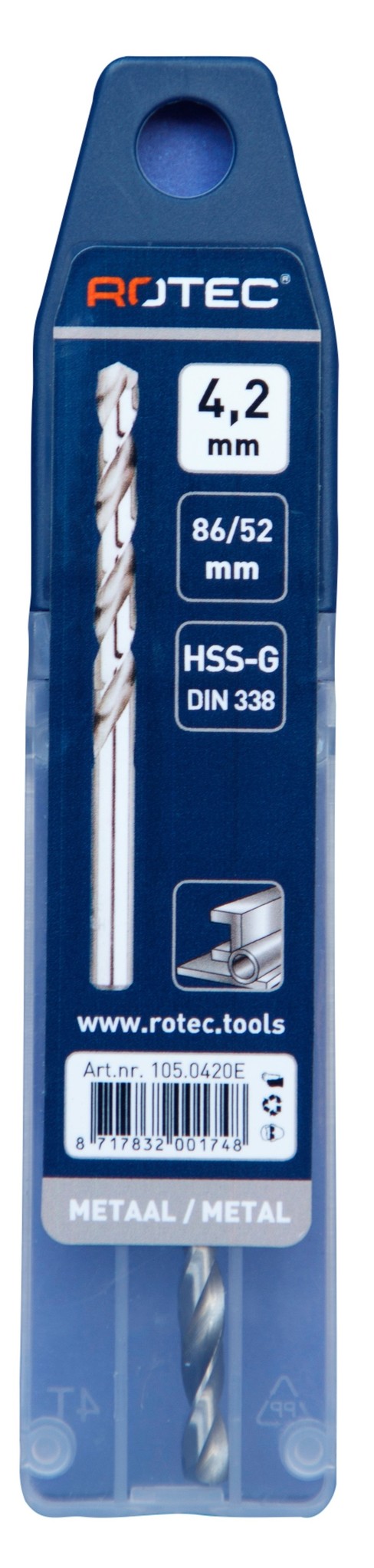 Rotec HSS-G Spiraalboor DIN338 type N 4,2 mm 1 st.