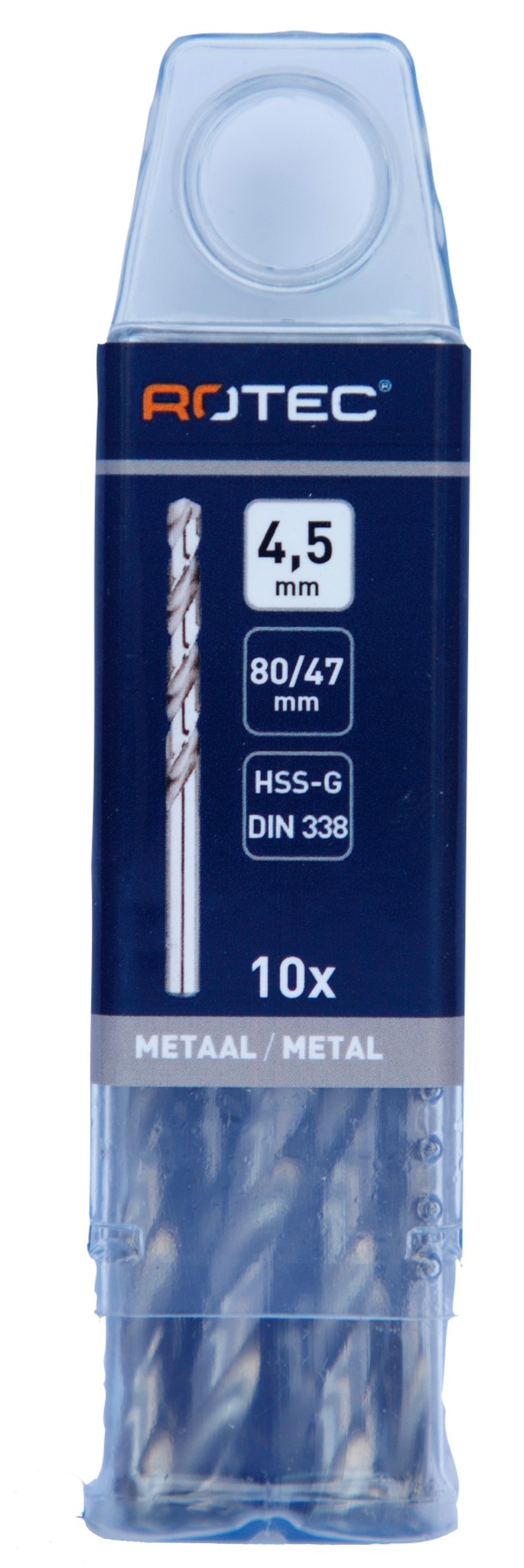 Rotec HSS-G Spiraalboor DIN338 type N  4,5 mm  10 st.