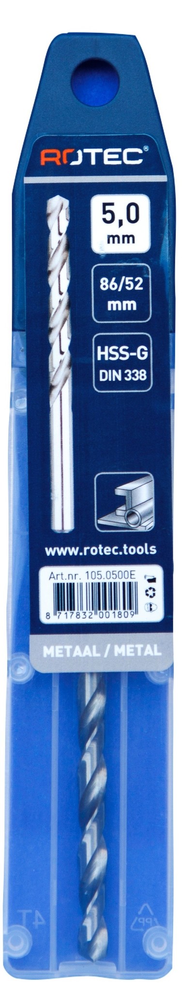 Rotec HSS-G Spiraalboor DIN338 type N  5 mm  1 st.