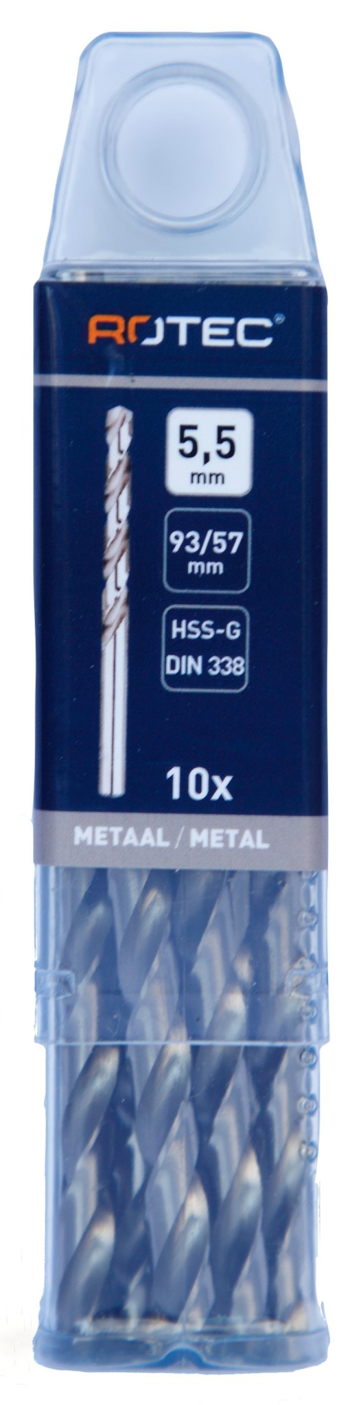 Rotec HSS-G Spiraalboor DIN338 type N 5,5 mm 10 st.