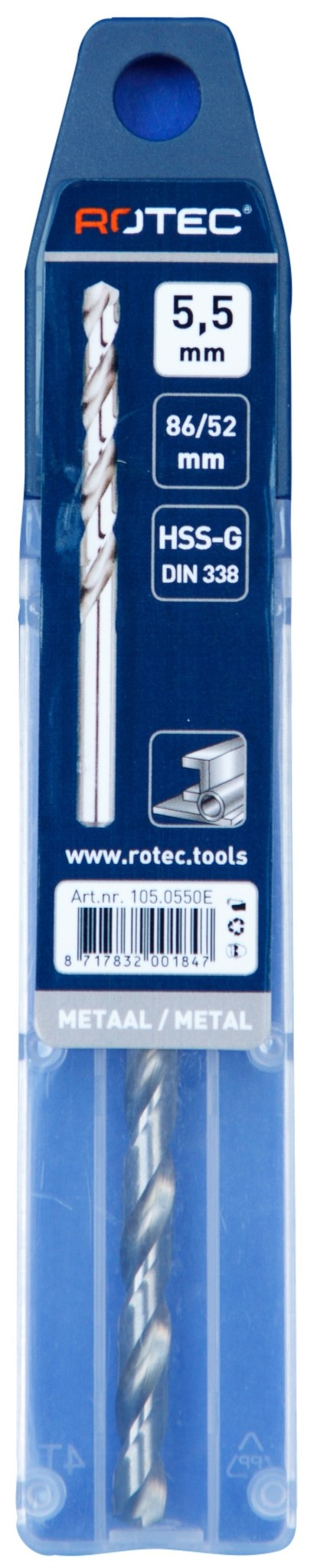 Rotec HSS-G Spiraalboor DIN338 type N  5,5 mm  1 st.