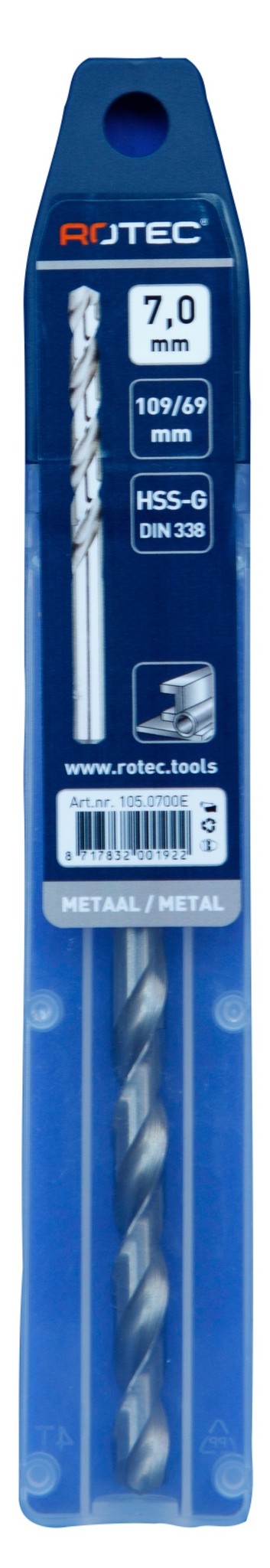 Rotec HSS-G Spiraalboor DIN338 type N  7 mm  1 st.