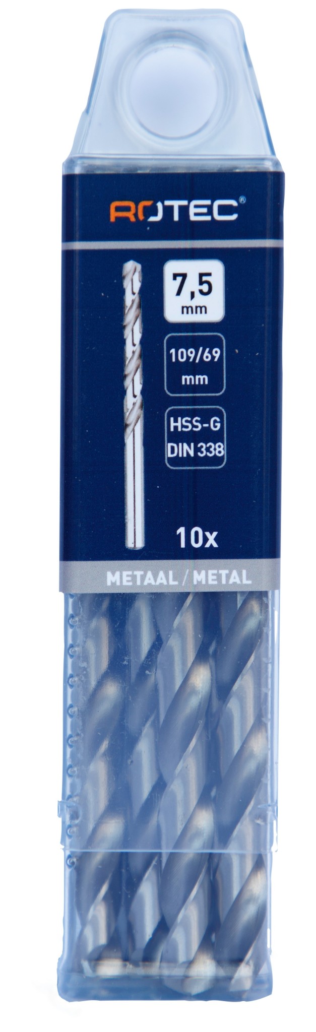 Rotec HSS-G Spiraalboor DIN338 type N  7,5 mm  10 st.