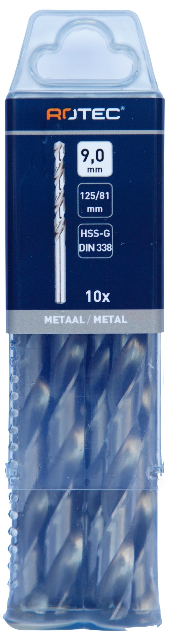 Rotec HSS-G Spiraalboor DIN338 type N 9 mm 10 st.