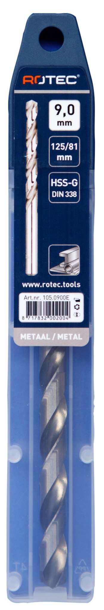 Rotec HSS-G Spiraalboor DIN338 type N 9 mm 1 st.