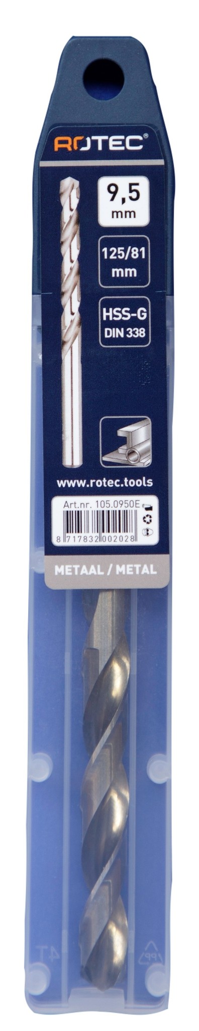 Rotec HSS-G Spiraalboor DIN338 type N  9,5 mm  1 st.