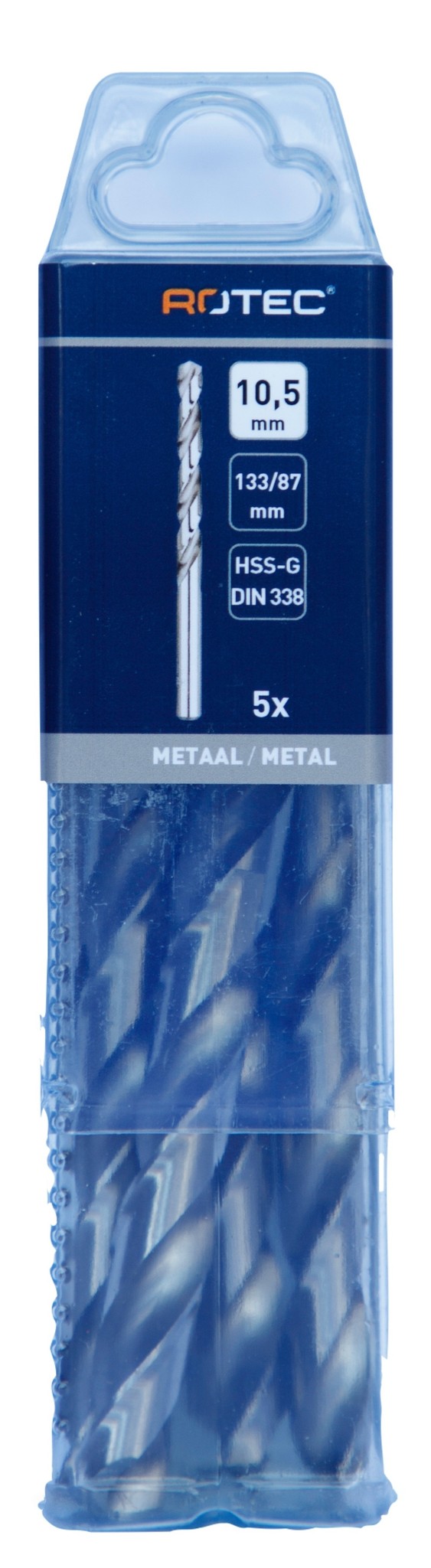 Rotec HSS-G Spiraalboor DIN338 type N 10,5 mm 5 st.