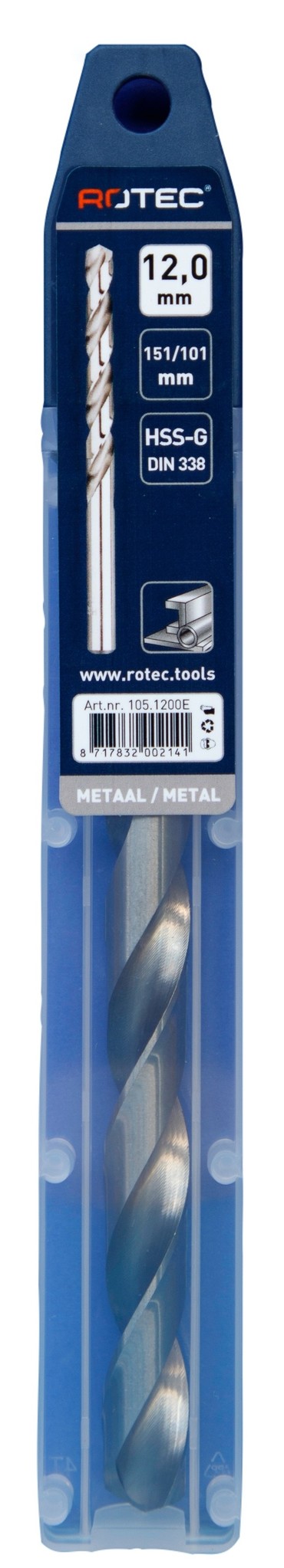 Rotec HSS-G Spiraalboor DIN338 type N 12 mm 1 st.