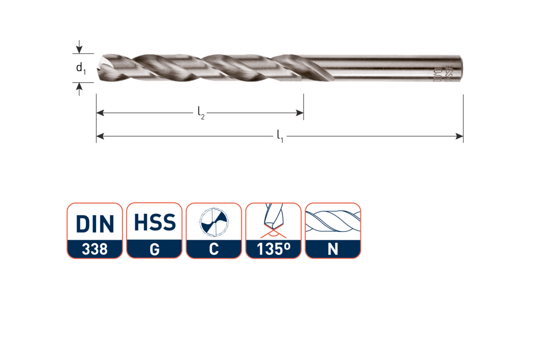 Rotec HSS-G Spiraalboor DIN338 type N 13,5 mm 1 st.