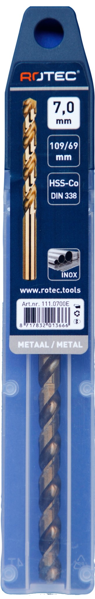 Rotec HSS-E Cobalt-5 Spiraalboor DIN338 type N   7 mm