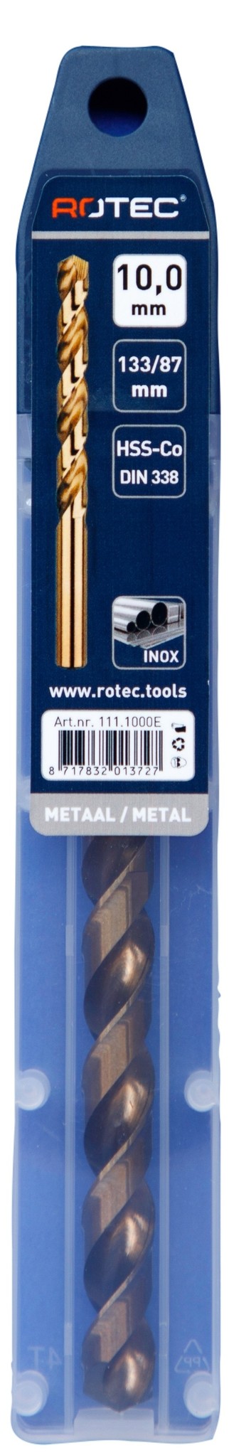 Rotec HSS-E Cobalt-5 Spiraalboor DIN338 type N   10 mm