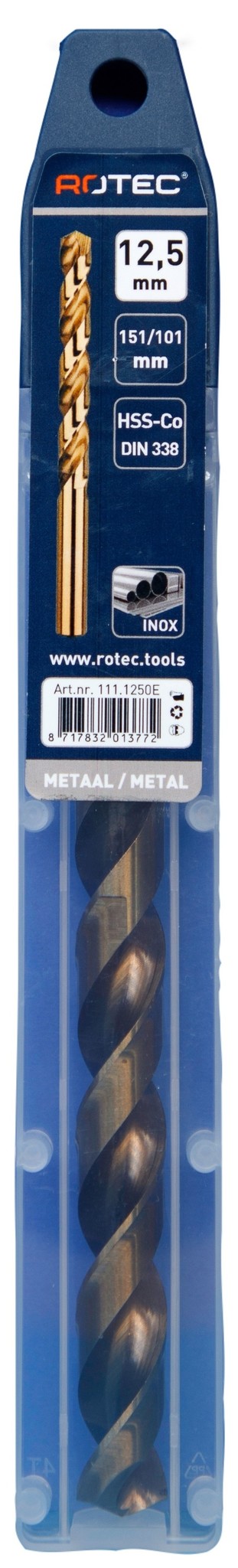 Rotec HSS-E Cobalt-5 Spiraalboor DIN338 type N   12,5 mm