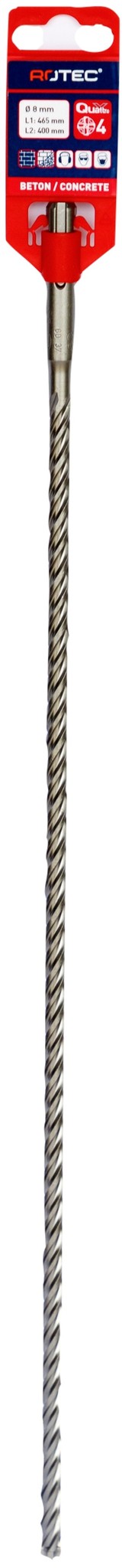 Rotec Hamerboor SDS plus Quattro-X  8,0x400/465