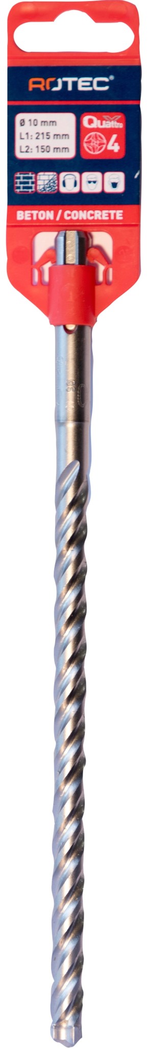 Rotec Hamerboor SDS plus Quattro-X 10,0x150/215