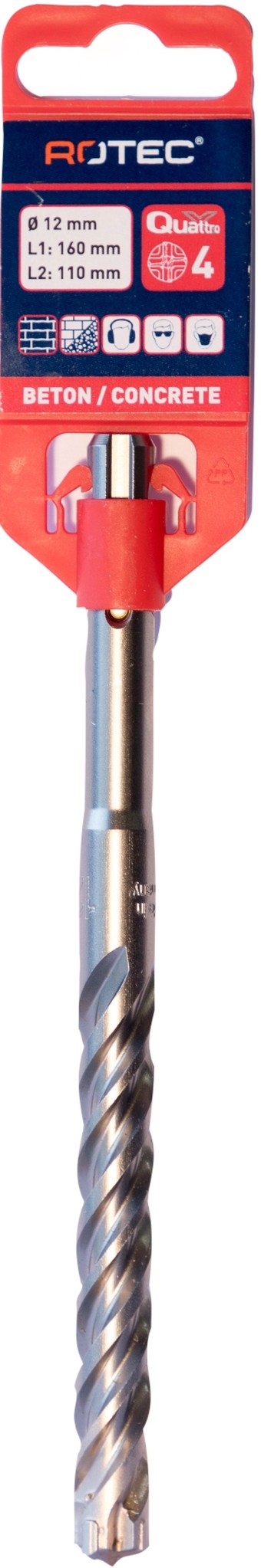 Rotec Hamerboor SDS plus Quattro-X 12,0x110/160