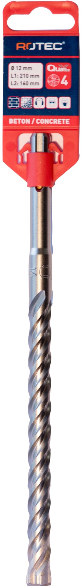 Rotec Hamerboor SDS plus Quattro-X  12,0x160/210