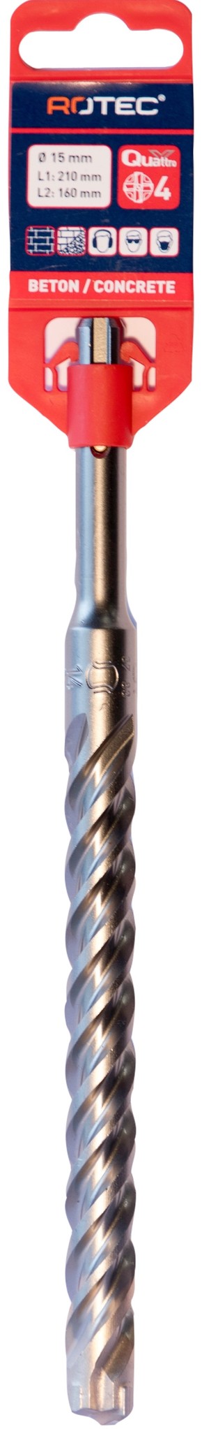 Rotec Hamerboor SDS plus Quattro-X 15,0x210/260