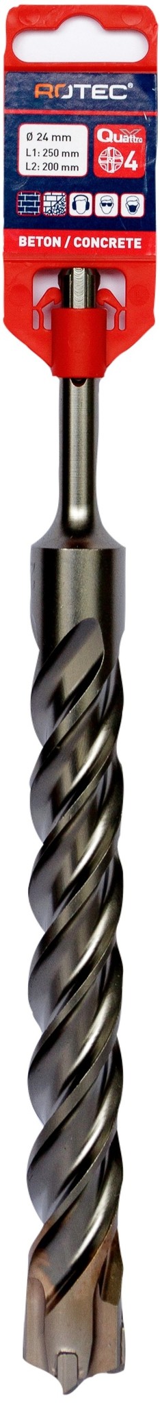 Rotec Hamerboor SDS plus Quattro-X  24,0x200/250