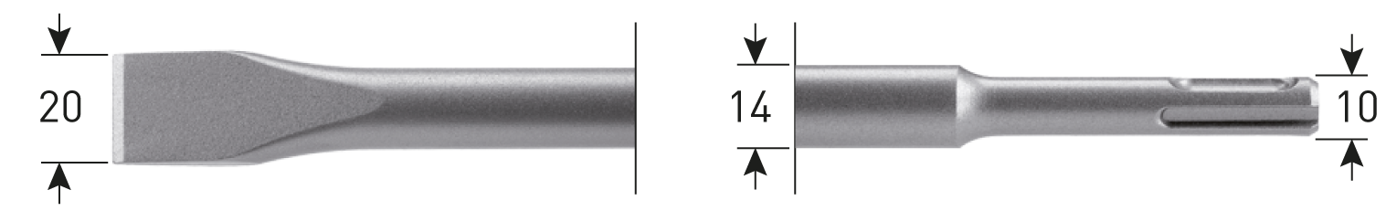 SDS+ plattebeitel 20x250