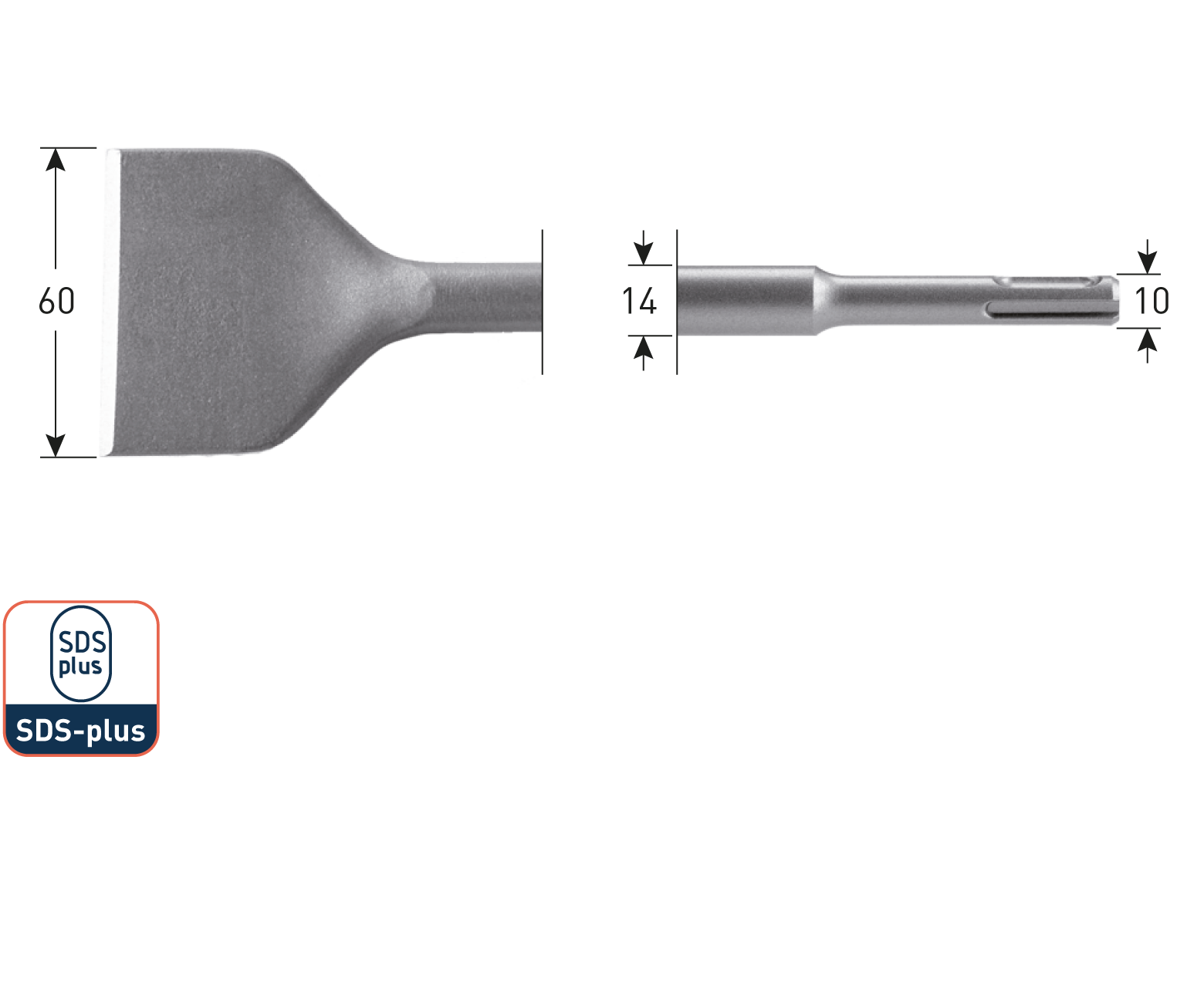 SDS+ spadebeitel 60x250