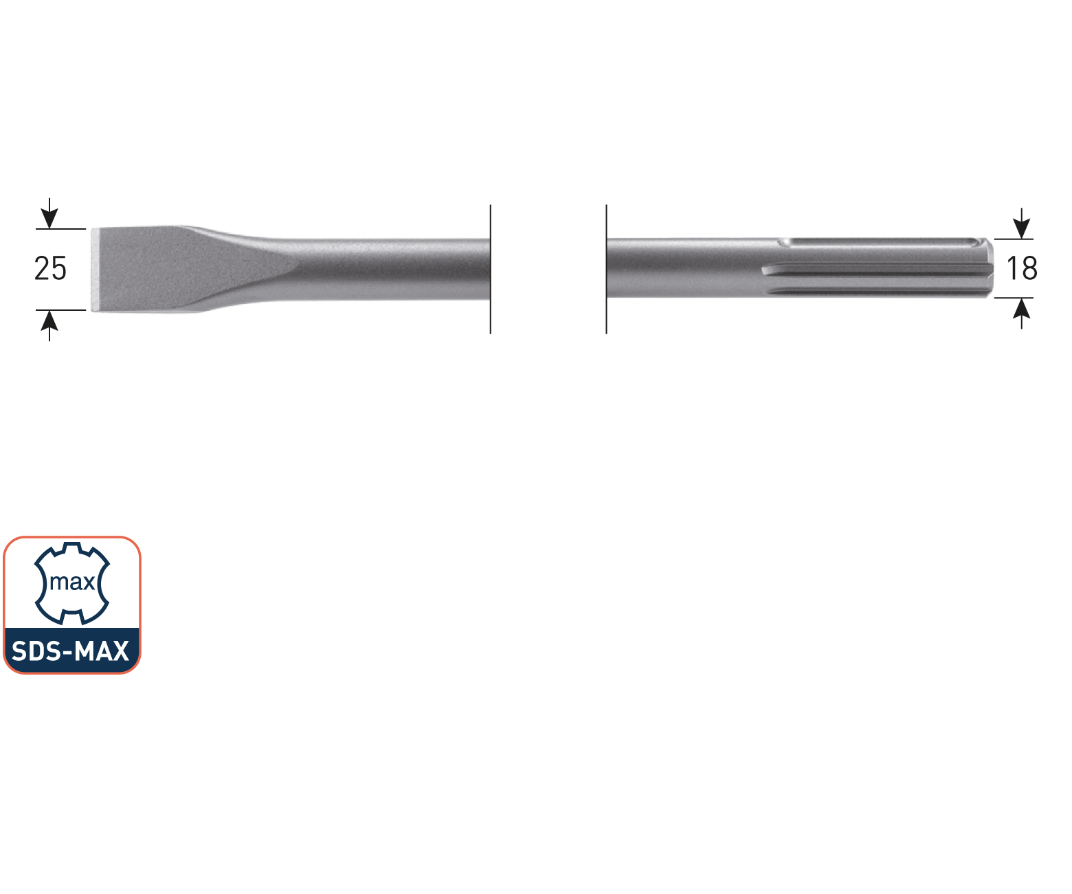 SDS-max platte beitel 25x400