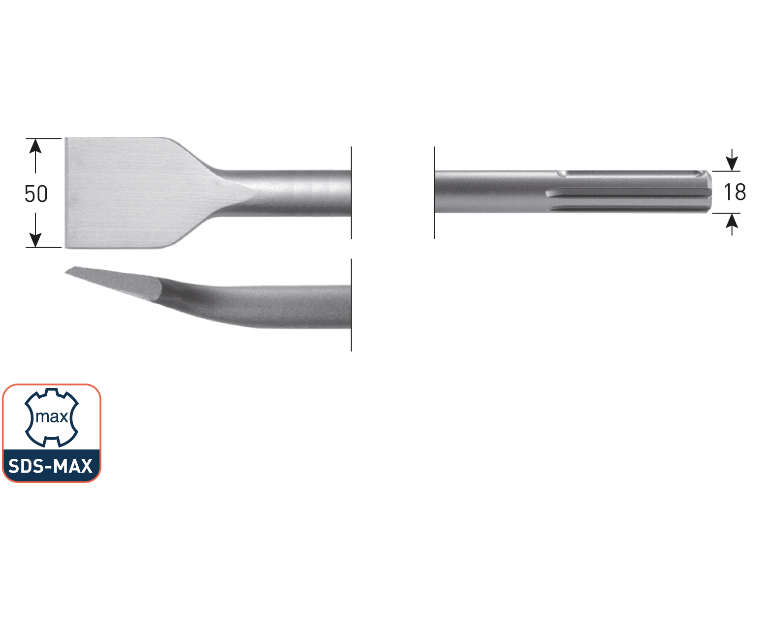 SDS-max tegelbeitel geb. 50x300
