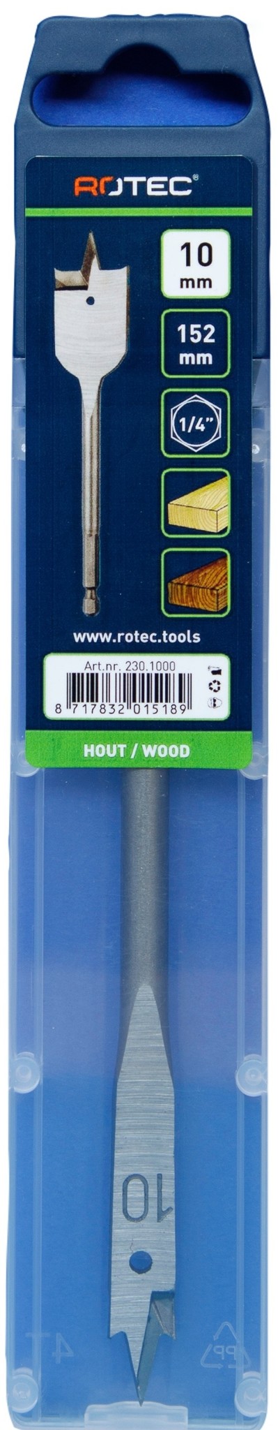 Rotec Speedboor met 1/4 inch. Bitaansluiting 10 x 152 mm