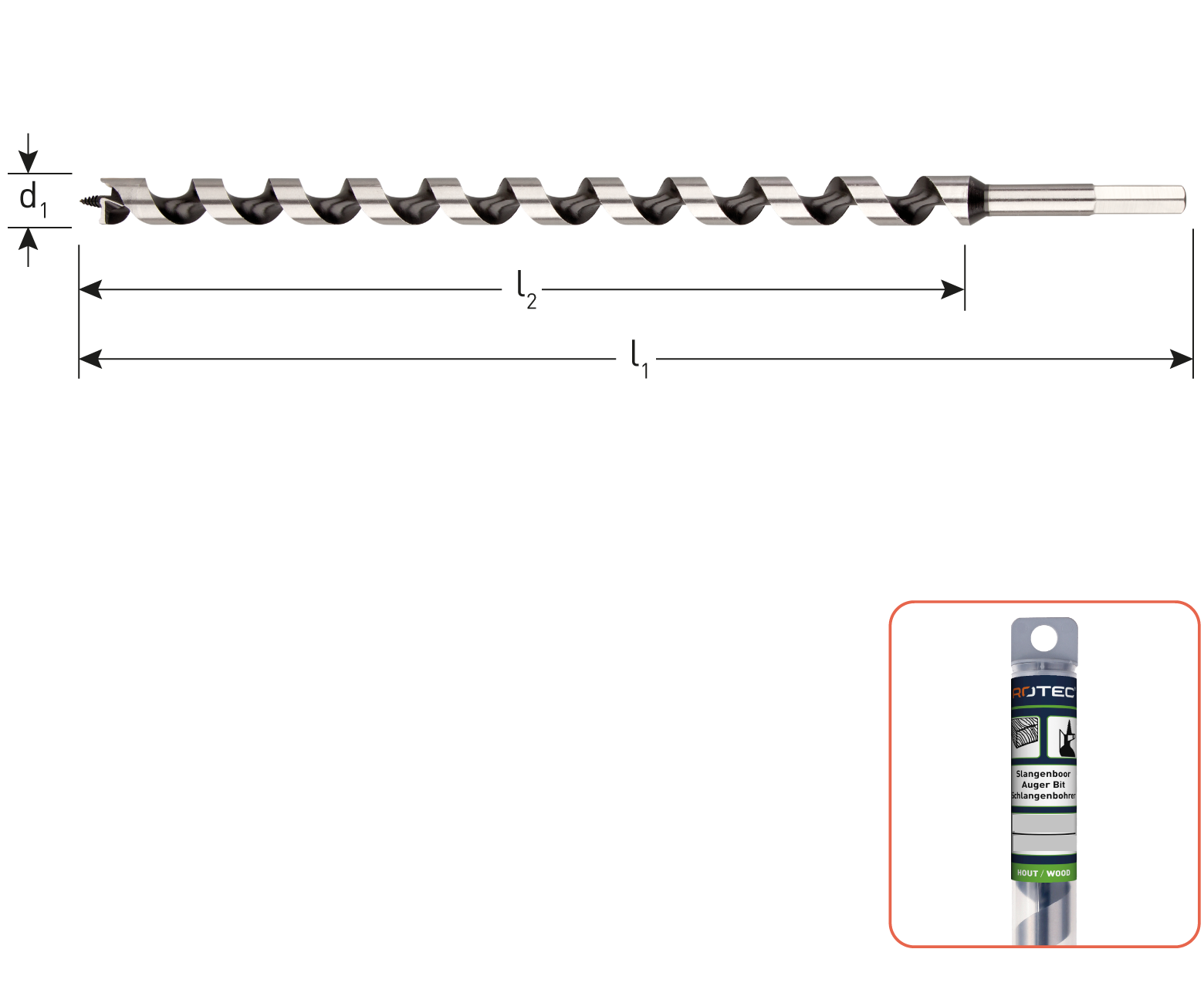 Rotec Slangenboor SILVER-LINE ø20x460 mm