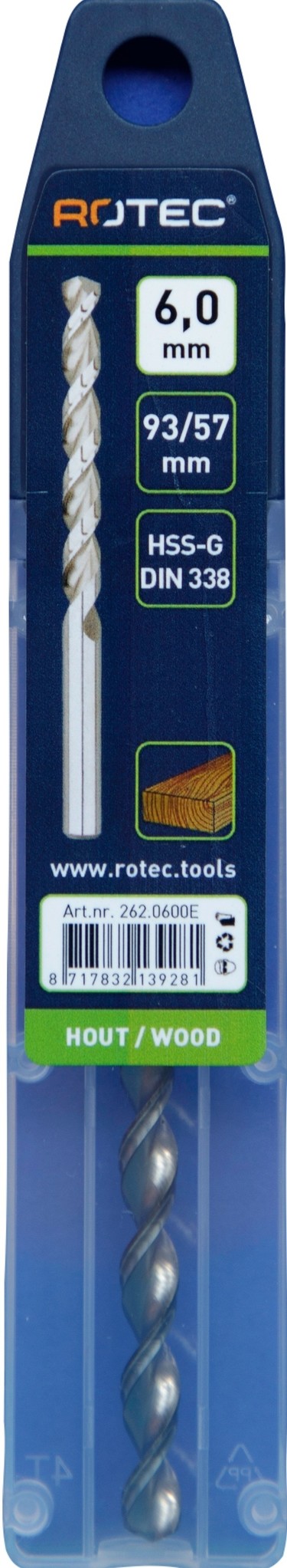 Houtspiraalboor HSS DIN338 TLS ø6  57/93 mm