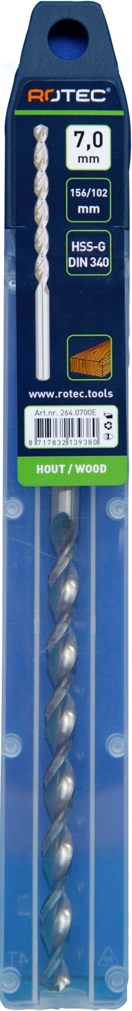 Houtspiraalboor HSS DIN338 TLS ø7 102/156 mm