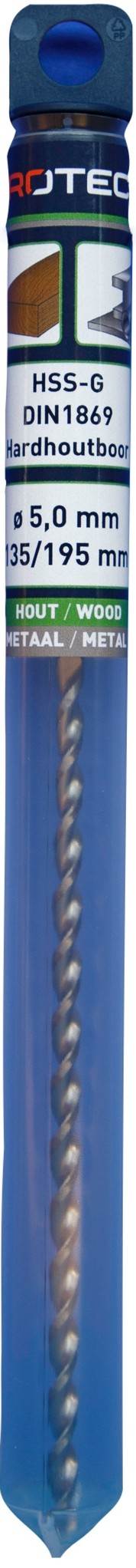 Houtspiraalboor HSS DIN338 TLS ø5 135/195 mm