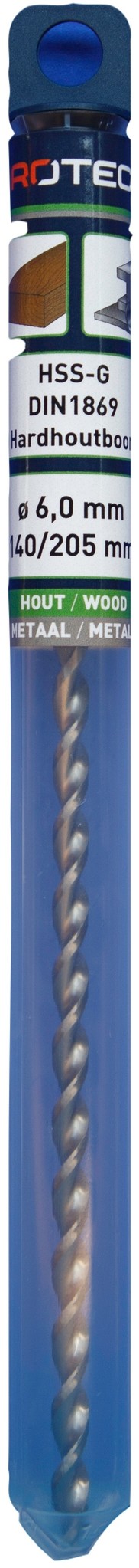 Houtspiraalboor HSS DIN338 TLS ø6  140/205 mm