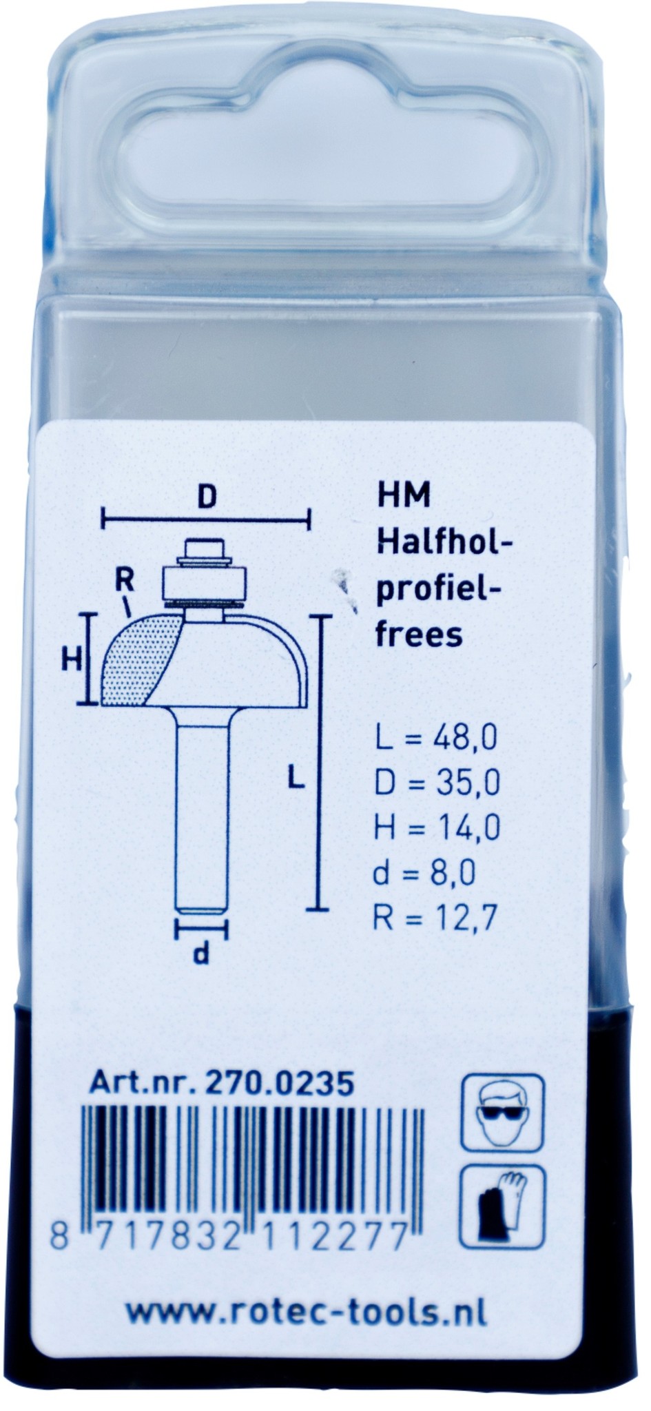 Rotec HM Halfholprofielfrees Silver Line d2=8 / ø35,0 mm