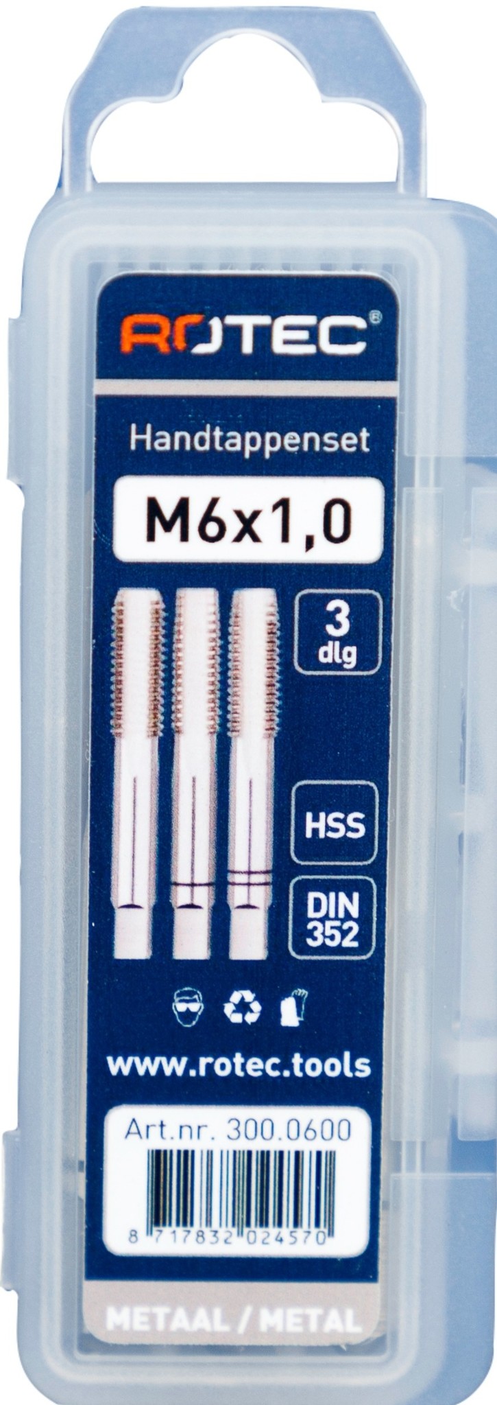 Rotec HSS Handtappenset  M6x1 3 stuks