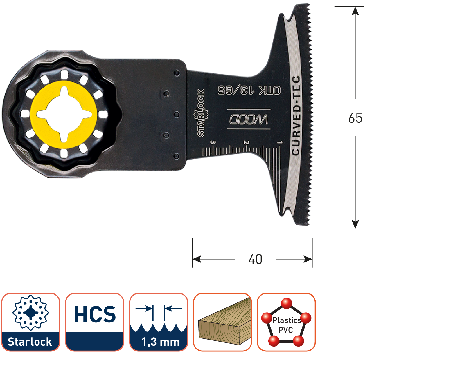Rotec Multitool zaagblad HCS Hout Starlock OTK13/65