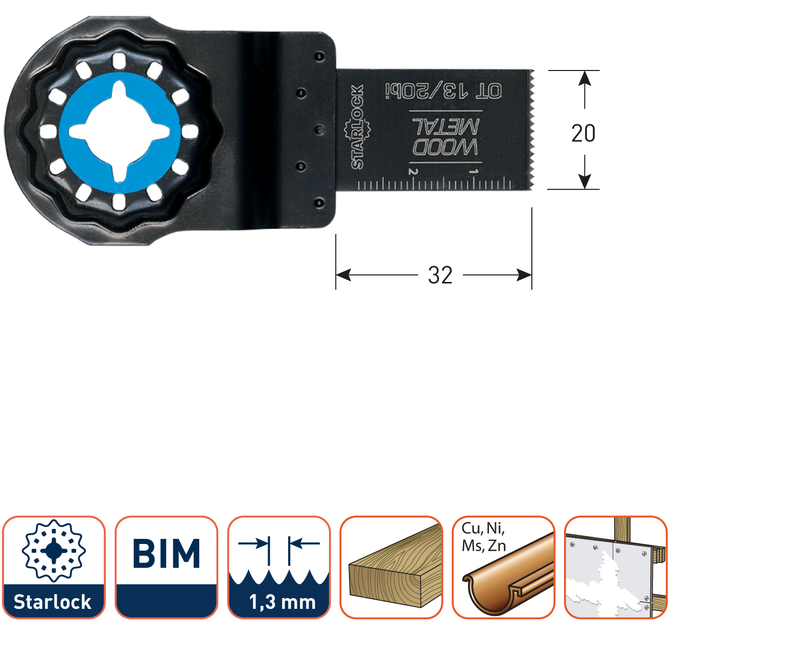 Rotec Multitool zaagblad Hout/Metaal Starlock OT13/20bi