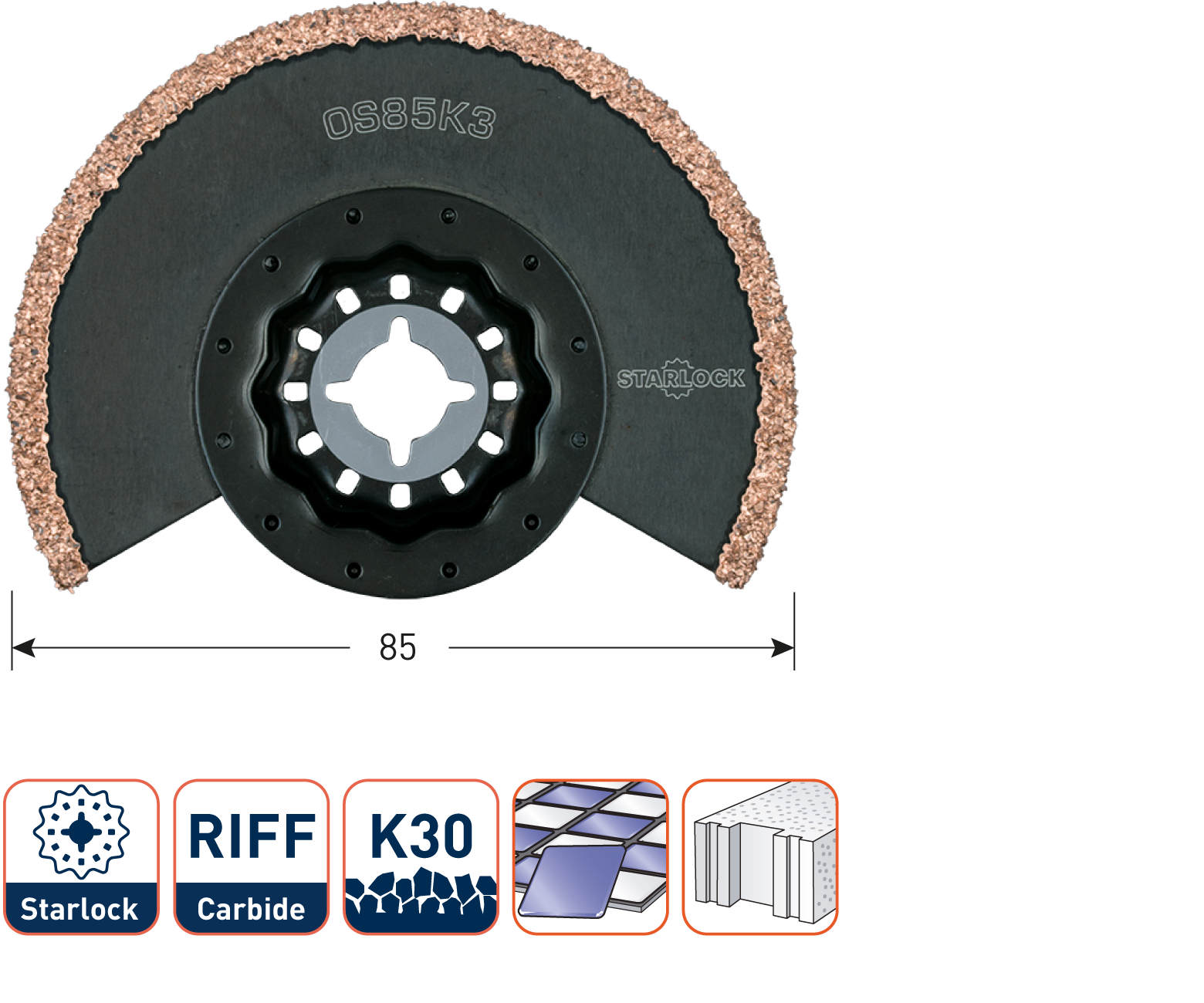 Rotec Multitool segmentzaagblad OS85K3 HM-RIFF SL Ø85