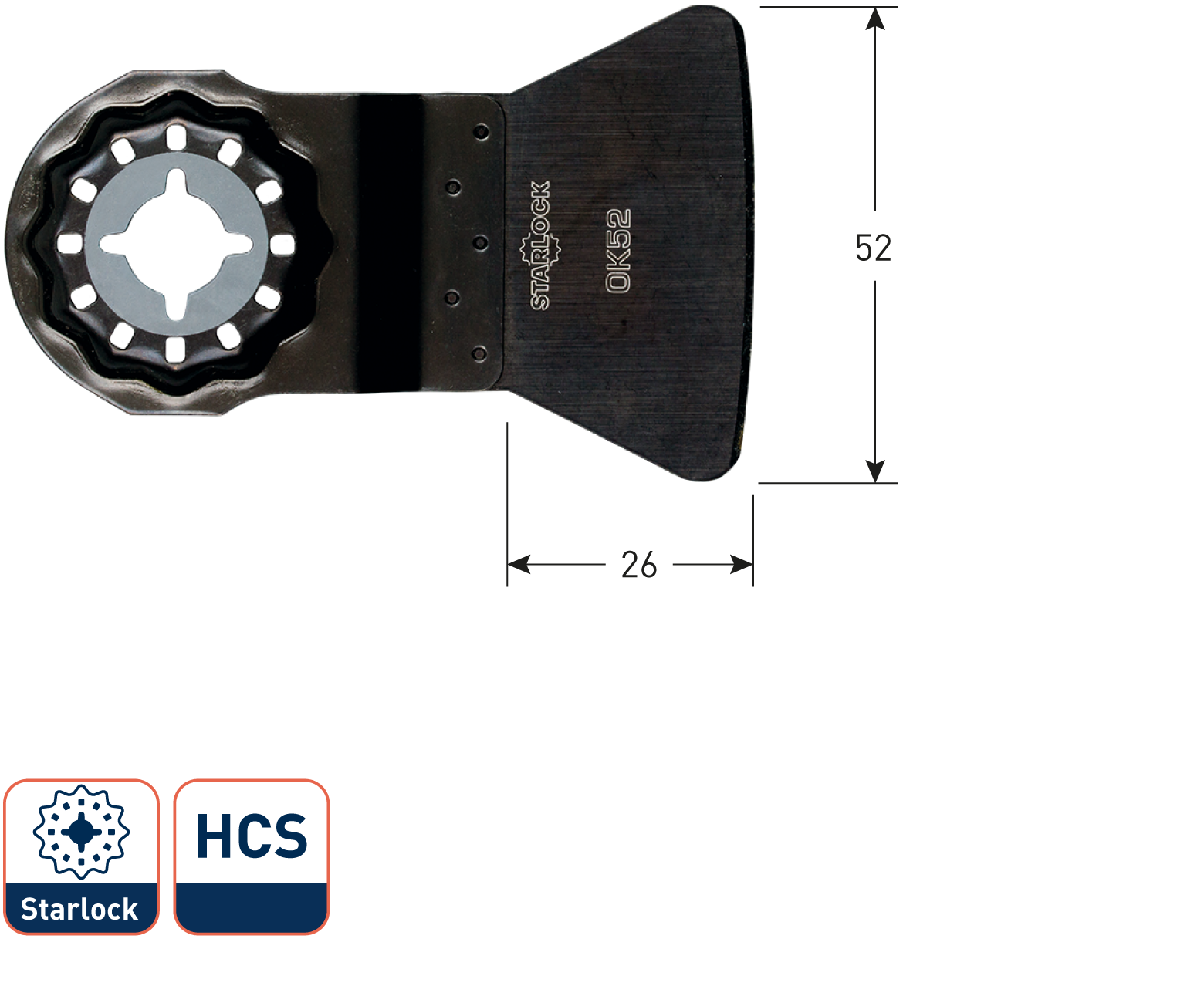 Rotec Multitool schaafijzer OK52 HCS, star SL52x27