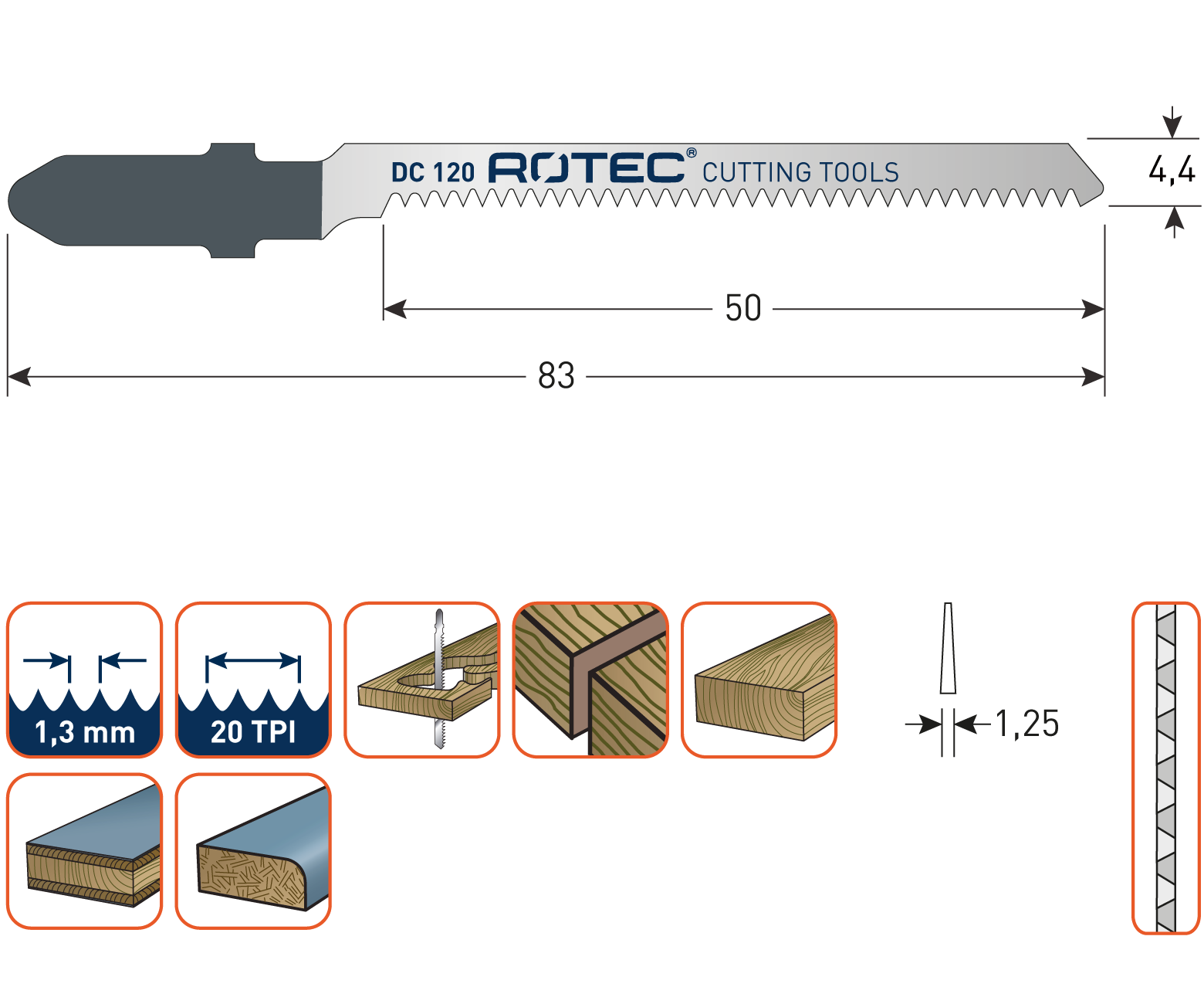 Decoupeerzaagblad DC120 / T101AO set 5 stuks