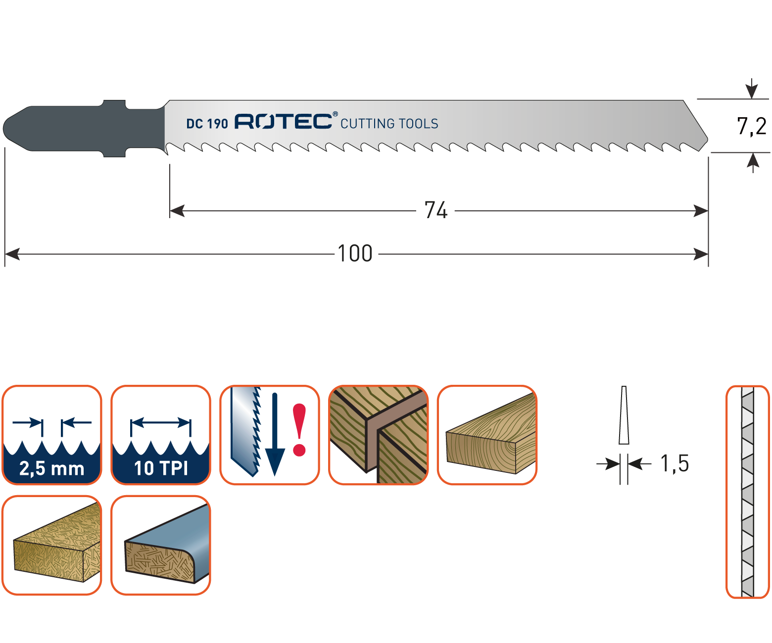 Decoupeerzaagblad DC190 / T101BR set 5 stuks