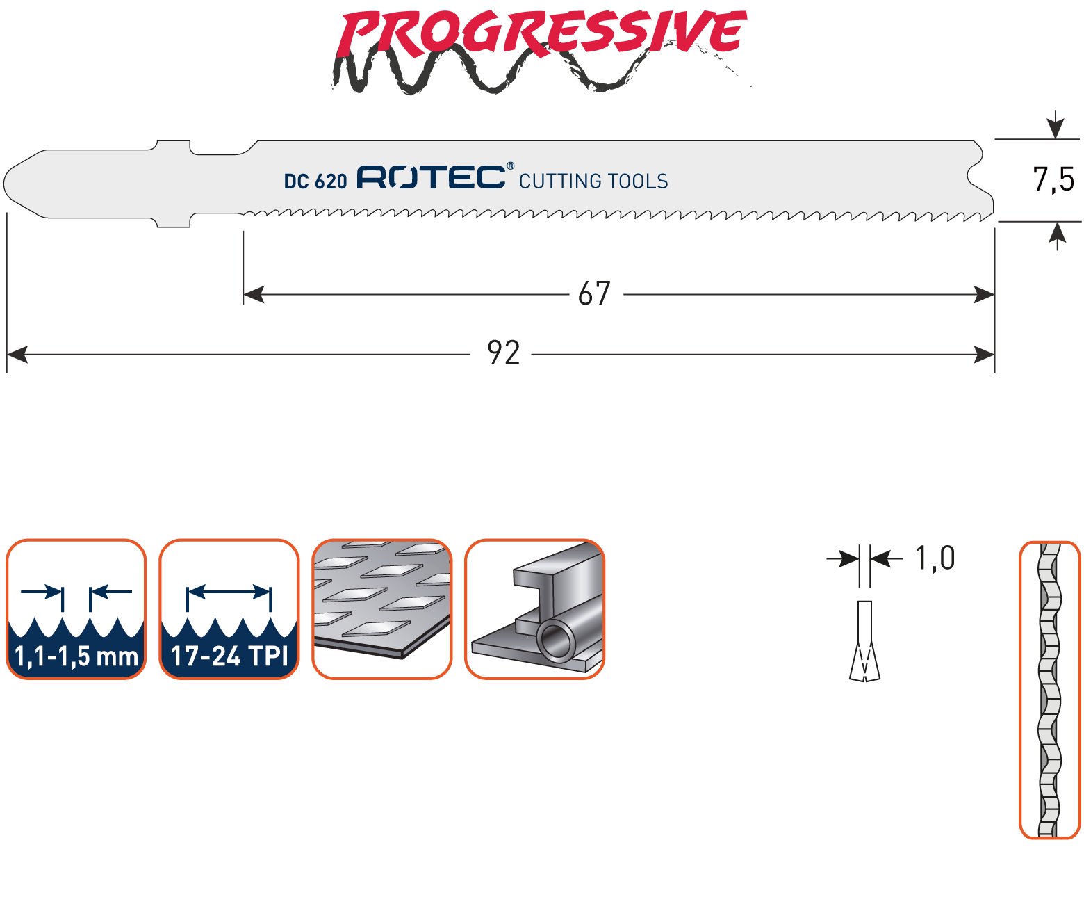 DecoupeerzaagbladDC620 / T118A set 5 stuks
